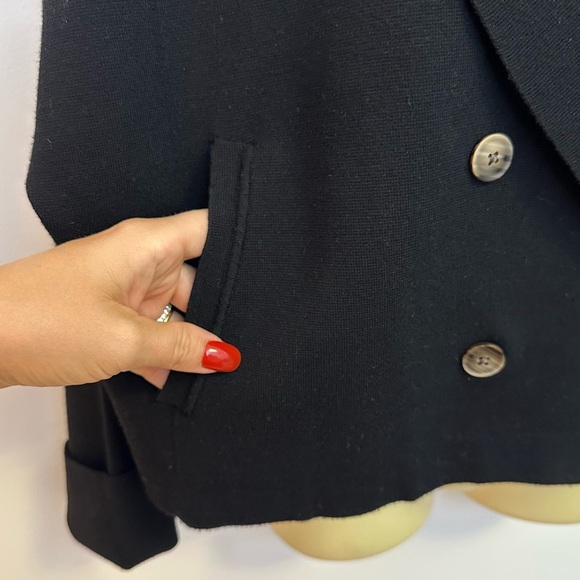 NWT We The Free Black Double-Breasted Cropped Knit Blazer - Picture 4 of 10